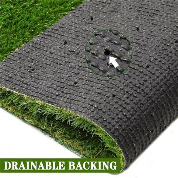 Artificial Turf 4 ft x 6 ft with Drainage, 1.38 Inch Realistic Fake Grass Rug - Picture 5 of 6
